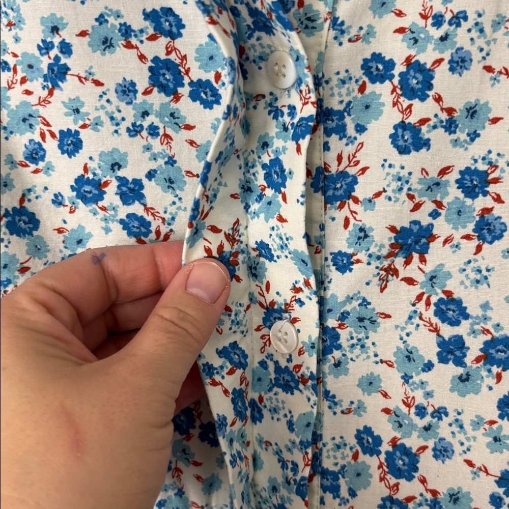 Tuckernuck Blue Floral Button Up Dress - Size M - Picture 3 of 9